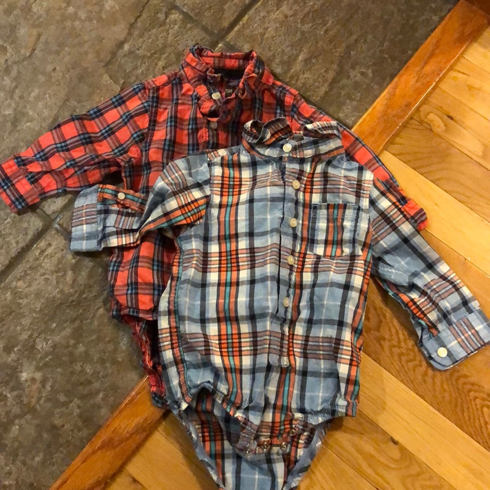Little boys button down onesies
